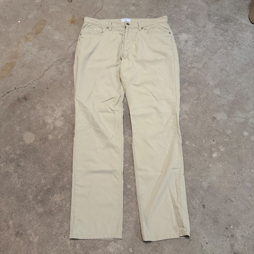 Southern Tide Pants Mens 36x34 Khaki Tan Performance Stretch Straight Leg